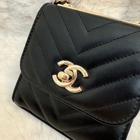 Chanel Black Chevron Mini Bag - Picture 5 of 15